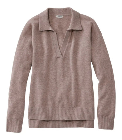 Women's Classic Cashmere Sweater, Relaxed Polo