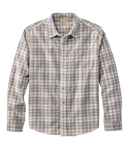 Men's Sunwashed Corduroy Shirt, Slightly Fitted Untucked Fit, Plaid