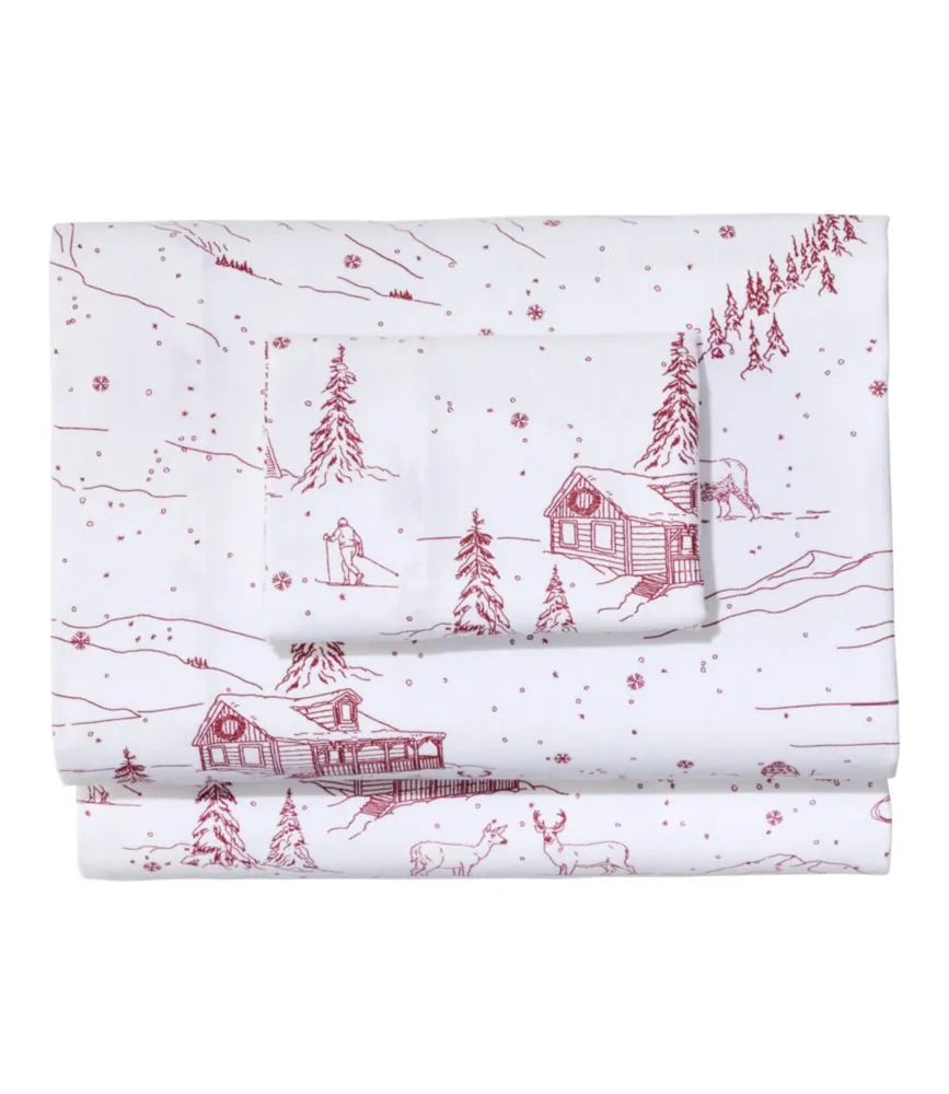 Holiday Toile Flannel Sheet Collection