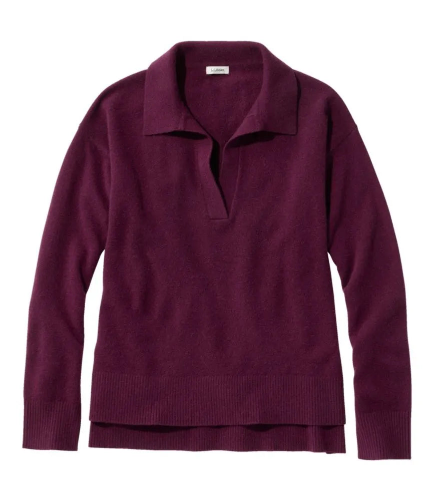 Women's Classic Cashmere Sweater, Relaxed Polo