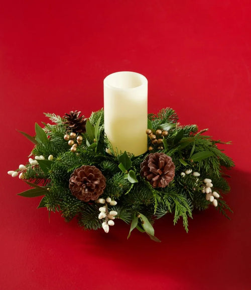 Fresh Winter White Centerpiece Pillar