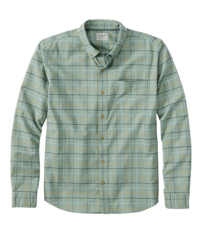 Men's Sunwashed Oxford Shirt, Slightly Fitted Untucked Fit, Plaid