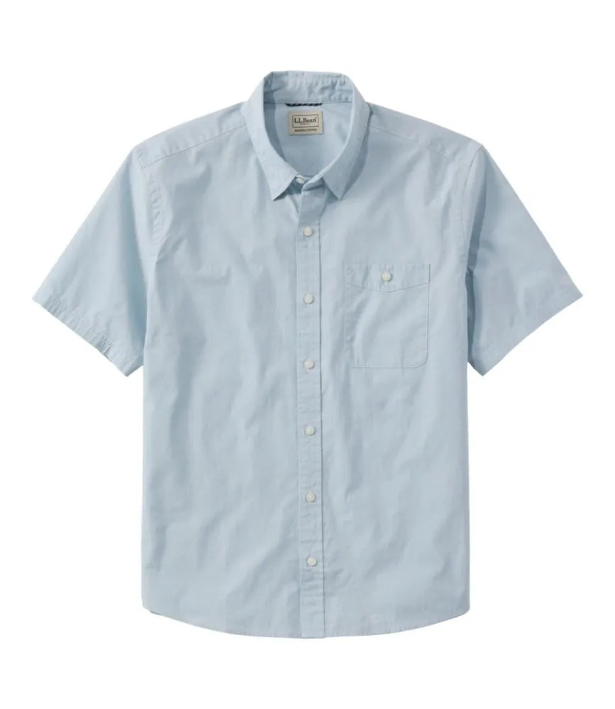 Men's Comfort Stretch Performance® Chambray Shirt, Short-Sleeve, Slightly Fitted Untucked Fit