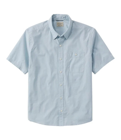 Men's Comfort Stretch Performance® Chambray Shirt, Short-Sleeve, Slightly Fitted Untucked Fit