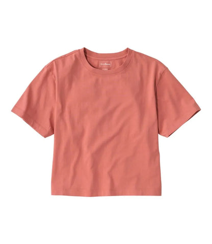 Women's Sunwashed Tee, Short-Sleeve Cropped Boxy Crewneck
