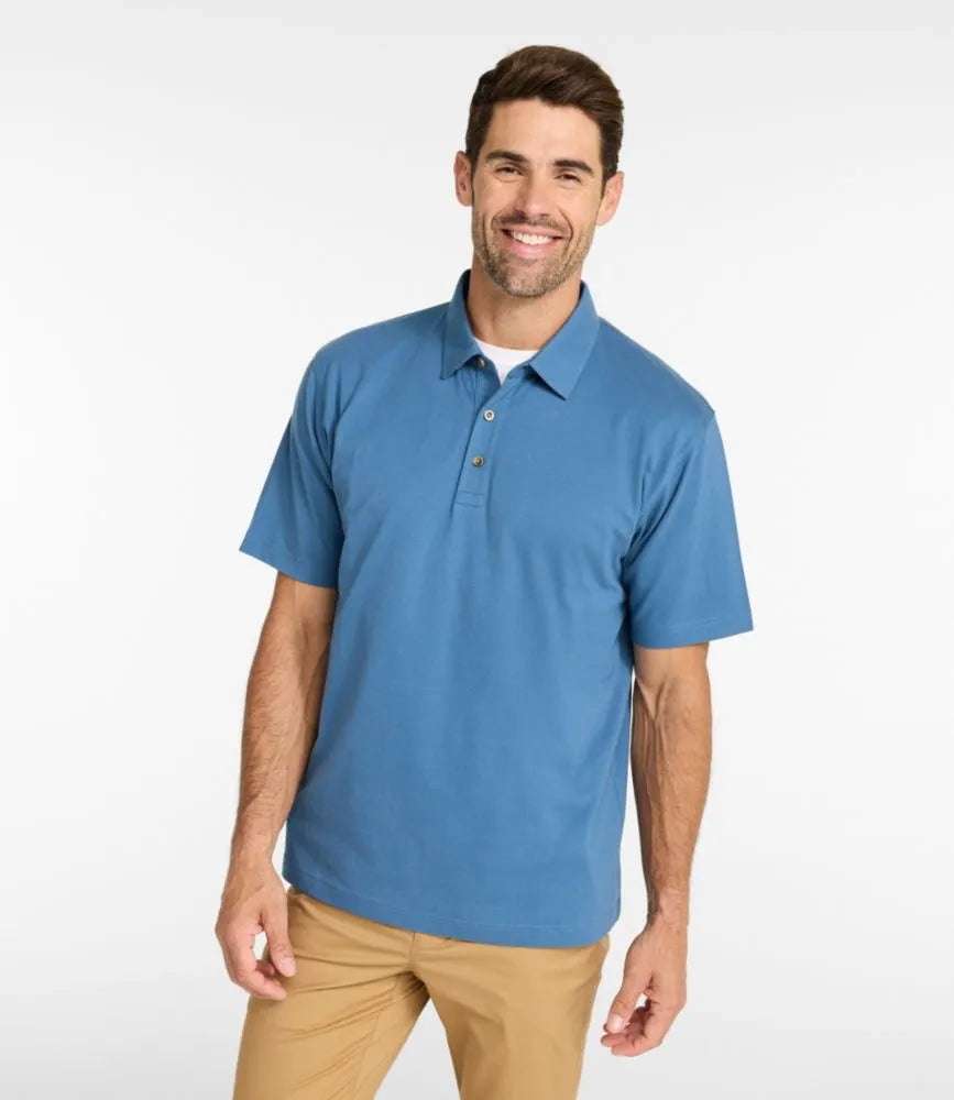 Men's Carefree Unshrinkable Polo, Short-Sleeve, Without Pocket