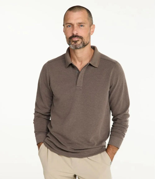 Men's Mountainside Micro Waffle Polo, Long-Sleeve
