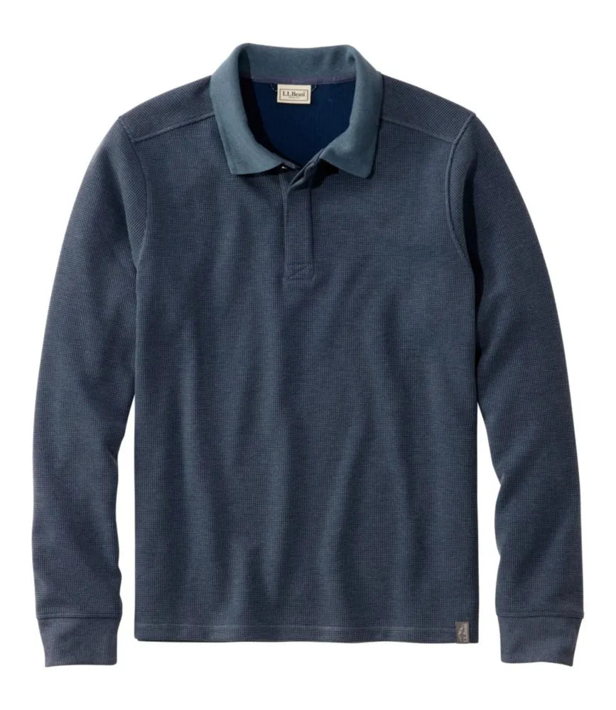 Men's Mountainside Micro Waffle Polo, Long-Sleeve