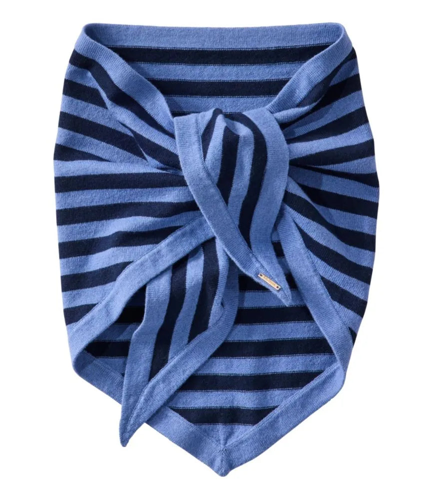 Women's Cotton/Cashmere Knit Triangle Scarf, Striped