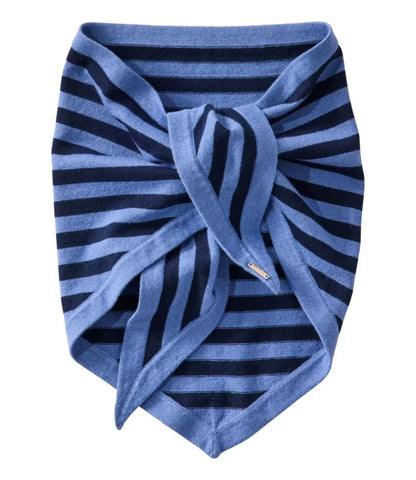 Women's Cotton/Cashmere Knit Triangle Scarf, Striped