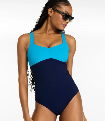 Women's Shaping Sweetheart Tanksuit, Colorblock