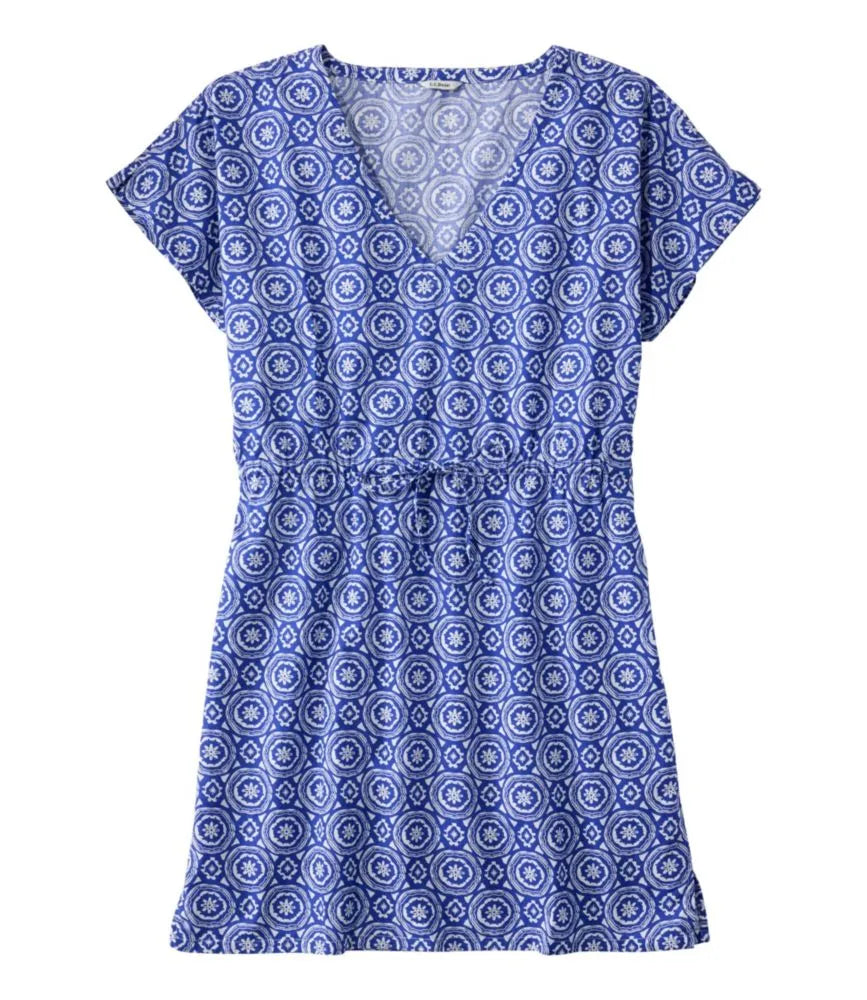 Women's L.L.Bean Coastal Cotton Cover-Up Caftan, Print
