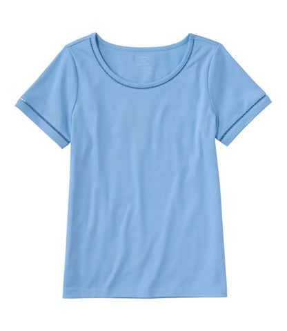 Women's Pima Cotton Tee, Short-Sleeve Jewelneck
