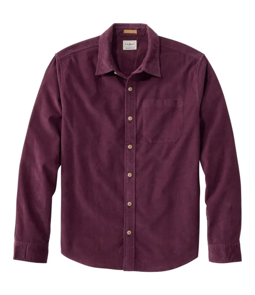 Men's Sunwashed Corduroy Shirt, Slightly Fitted Untucked Fit