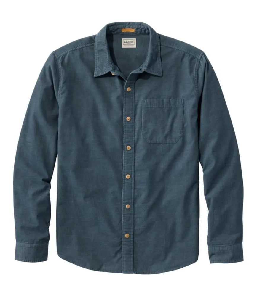 Men's Sunwashed Corduroy Shirt, Slightly Fitted Untucked Fit