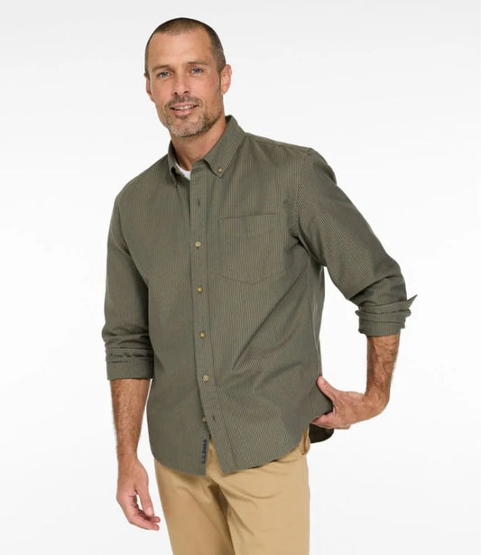 Men's Sunwashed Oxford Shirt, Slightly Fitted Untucked Fit, Stripe