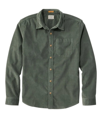Men's Sunwashed Corduroy Shirt, Slightly Fitted Untucked Fit