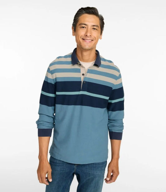 Men's Casco Bay Rugged Polo, Long-Sleeve, Stripe