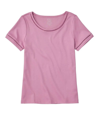 Women's Pima Cotton Tee, Short-Sleeve Jewelneck