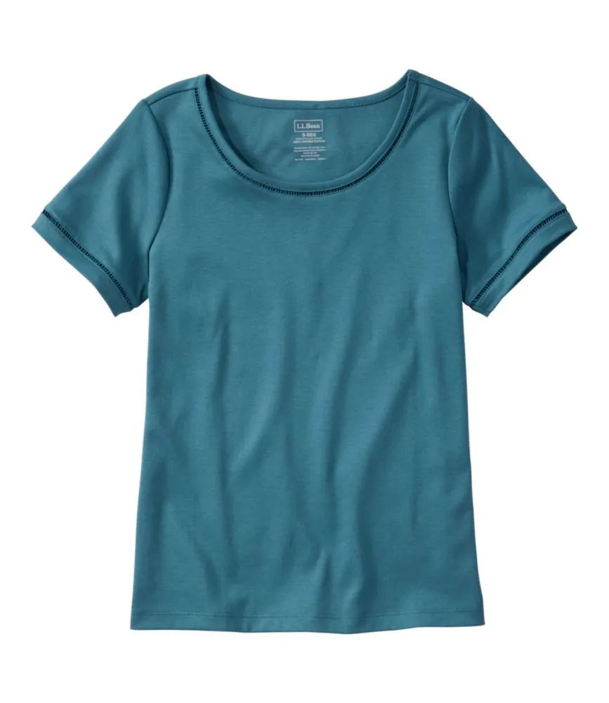 Women's Pima Cotton Tee, Short-Sleeve Jewelneck