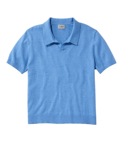 Men's All Seasons Cotton Blend Sweater, Short-Sleeve Polo
