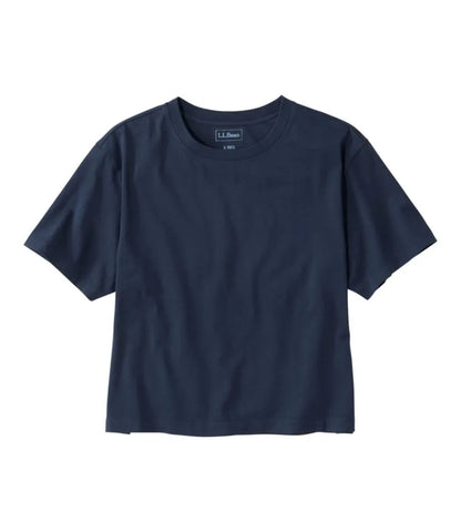 Women's Sunwashed Tee, Short-Sleeve Cropped Boxy Crewneck