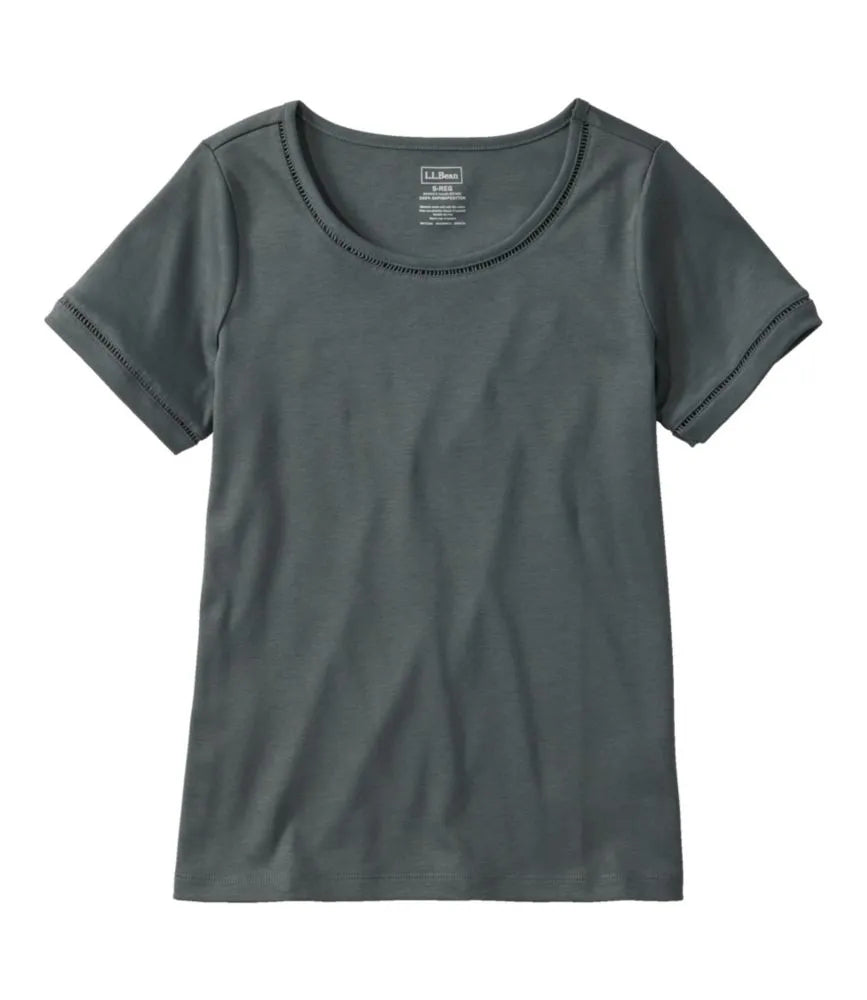Women's Pima Cotton Tee, Short-Sleeve Jewelneck