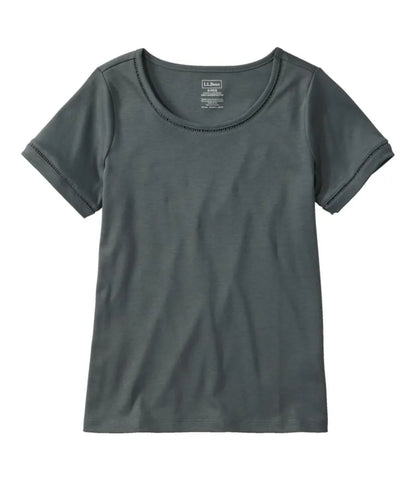 Women's Pima Cotton Tee, Short-Sleeve Jewelneck