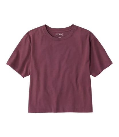 Women's Sunwashed Tee, Short-Sleeve Cropped Boxy Crewneck
