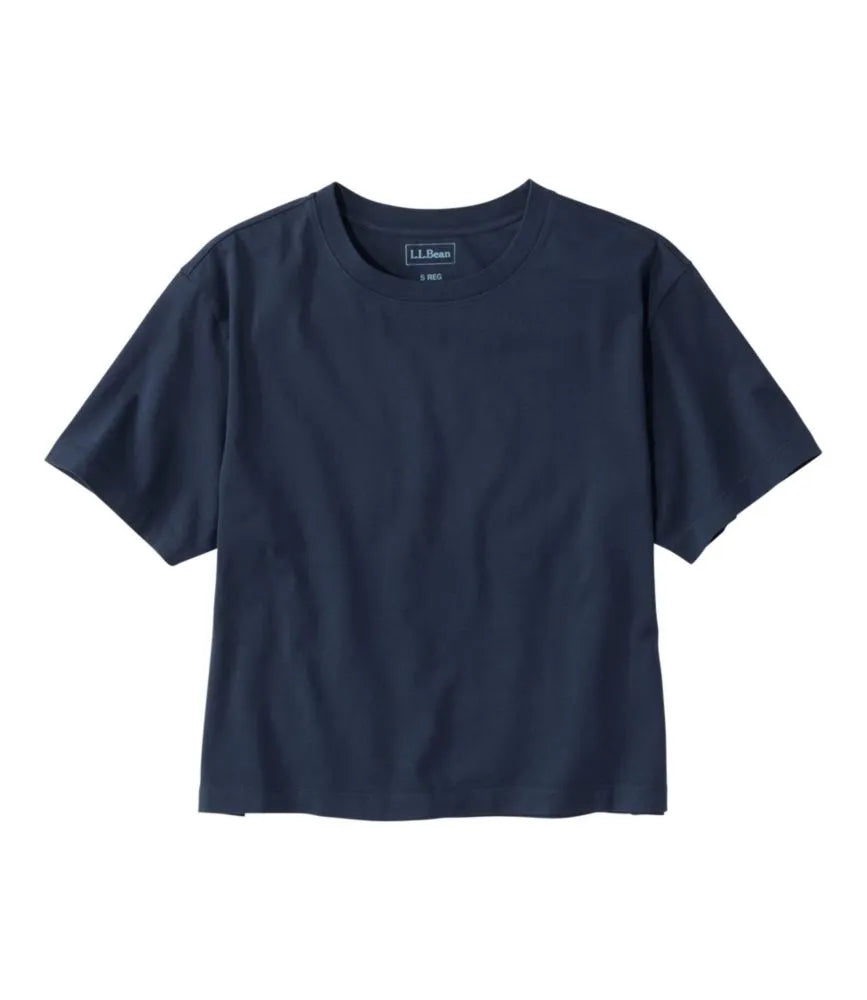 Women's Sunwashed Tee, Short-Sleeve Cropped Boxy Crewneck