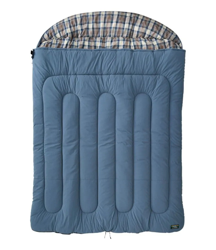 Flannel-Lined Double Camp Sleeping Bag, 40°F