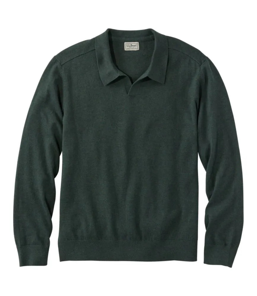Men's All Seasons Cotton Blend Sweater, Long-Sleeve Polo