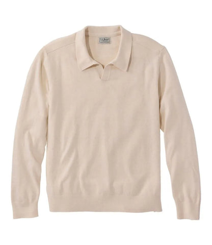 Men's All Seasons Cotton Blend Sweater, Long-Sleeve Polo