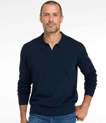 Men's All Seasons Cotton Blend Sweater, Long-Sleeve Polo