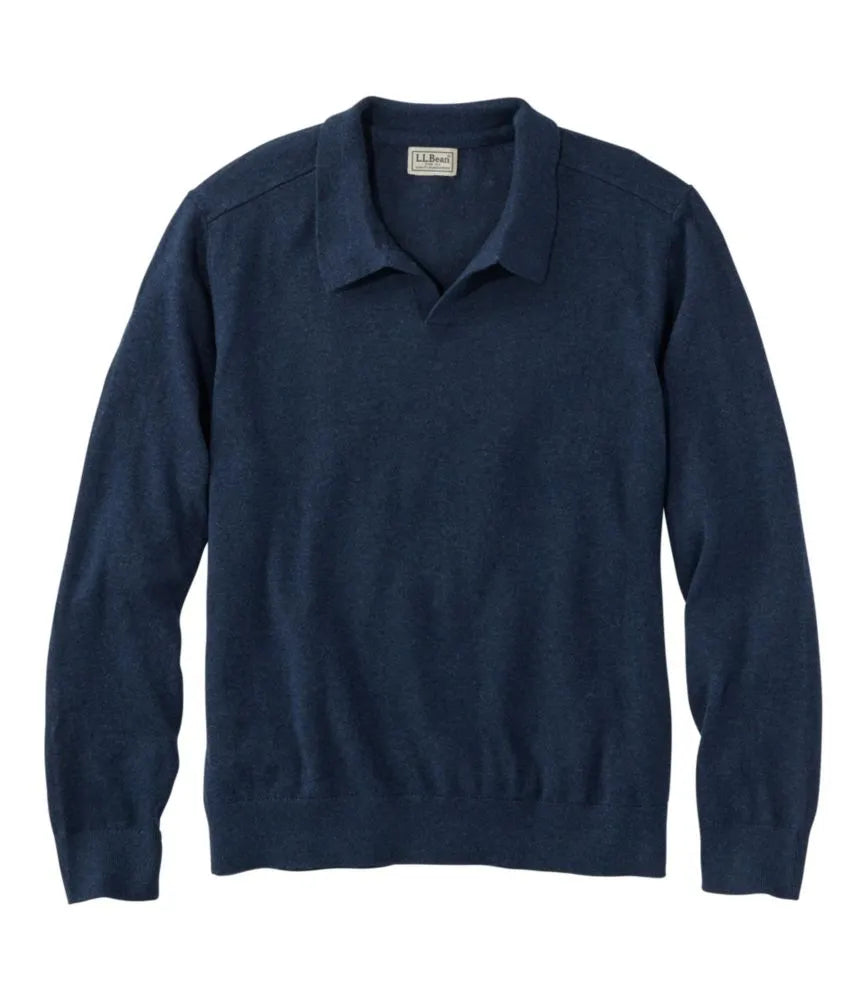 Men's All Seasons Cotton Blend Sweater, Long-Sleeve Polo
