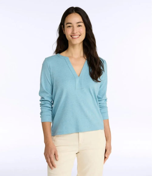 Women's L.L.Bean Tee, Long-Sleeve Splitneck