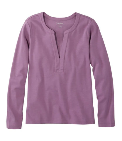 Women's L.L.Bean Tee, Long-Sleeve Splitneck