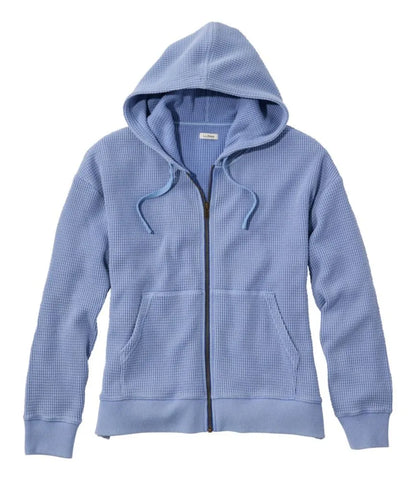 Women's Sunwashed Waffle Top, Full-Zip Hoodie