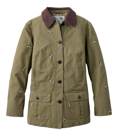 Women's Adirondack Barn Coat, Flannel-Lined Embroidery