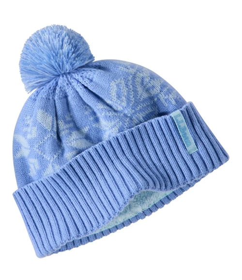 Kids' Snowflake Chunky Yarn Pom Hat