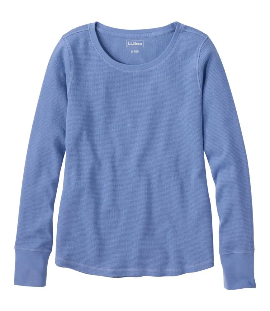 Women's Waffle-Knit Top, Long-Sleeve Jewelneck