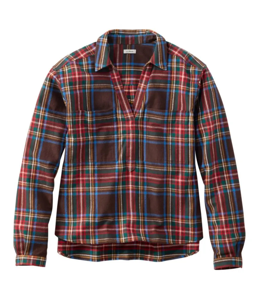 Women's Scotch Plaid Shirt Y-Neck