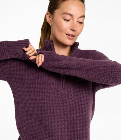 Women's Supersoft Waffle Sweater, Quarter-Zip