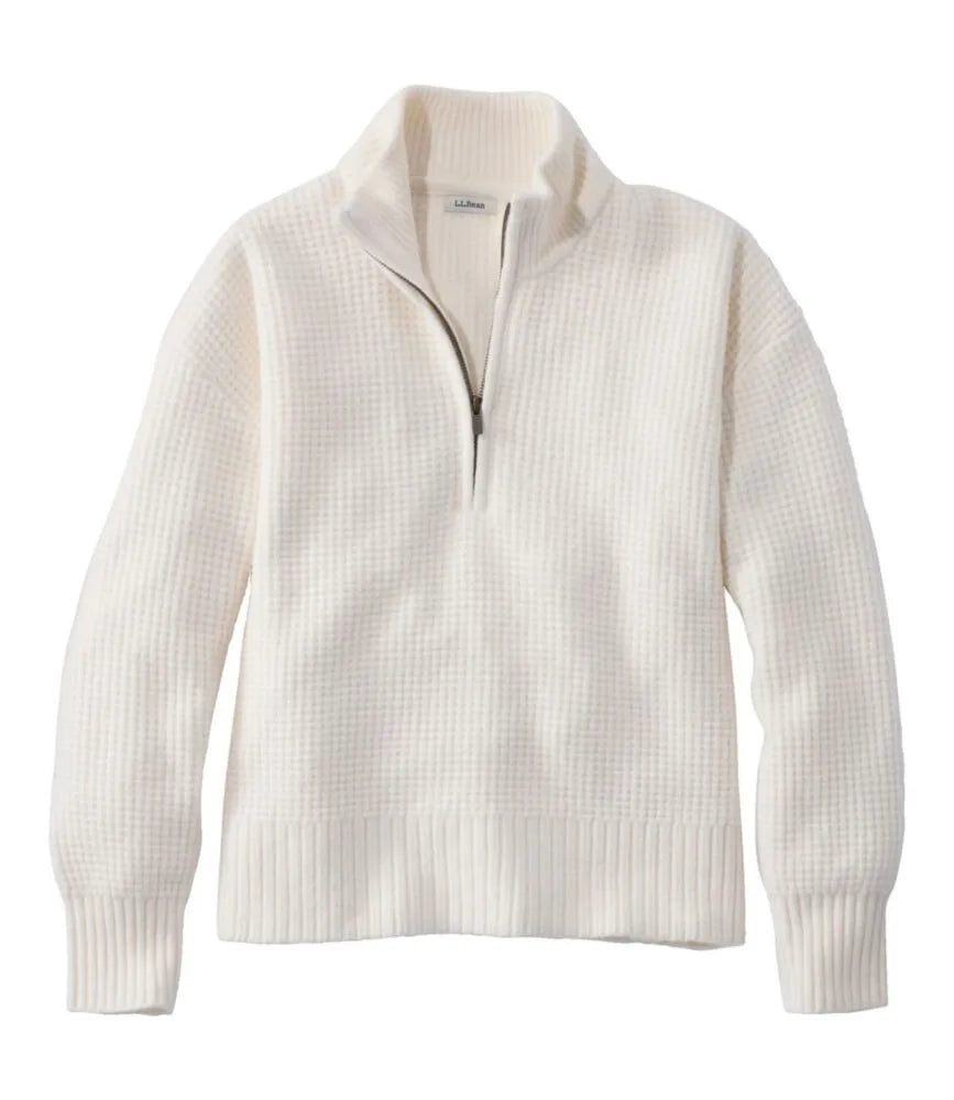 Women's Supersoft Waffle Sweater, Quarter-Zip