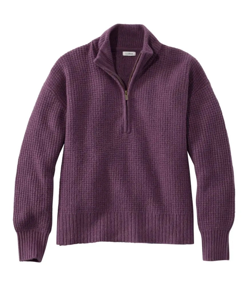 Women's Supersoft Waffle Sweater, Quarter-Zip