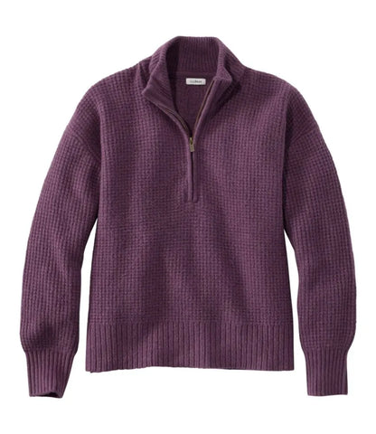 Women's Supersoft Waffle Sweater, Quarter-Zip