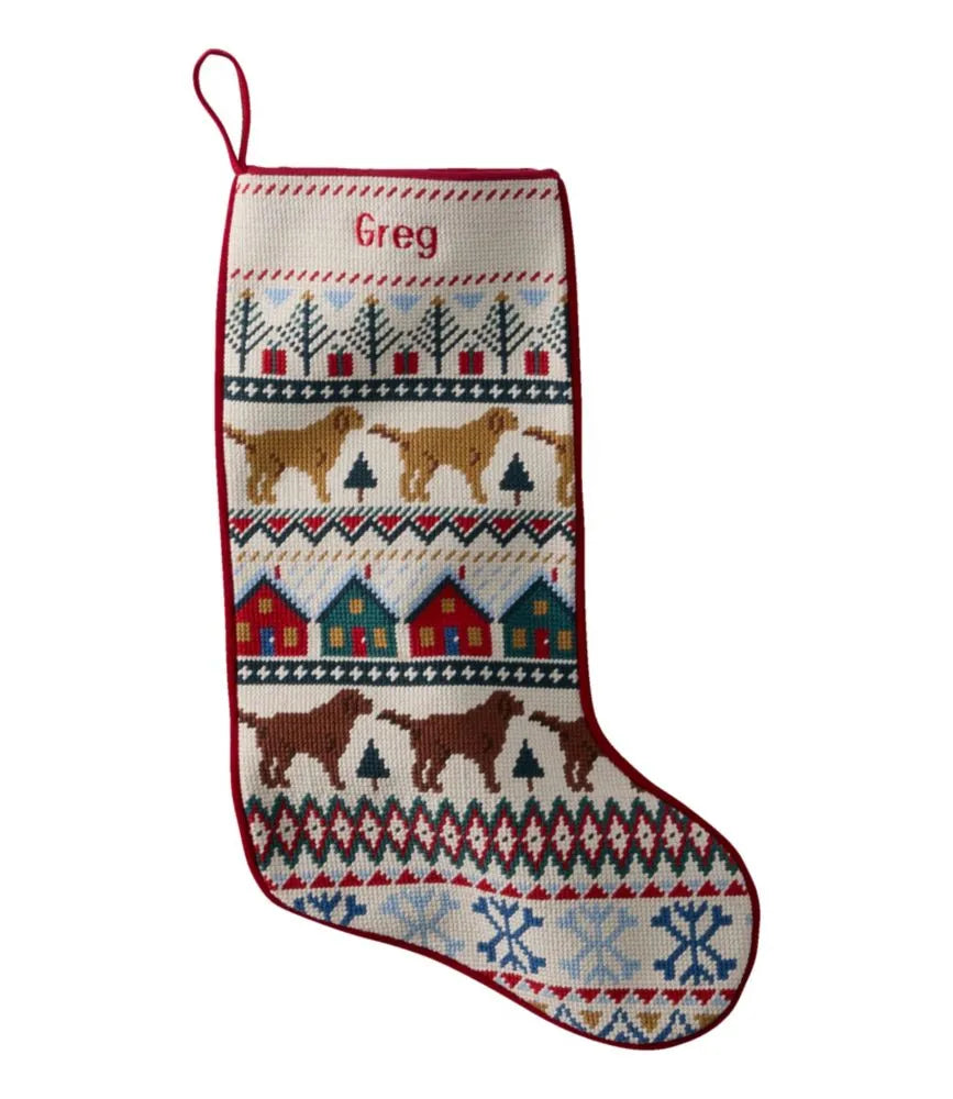 Needlepoint Fair Isle Stocking