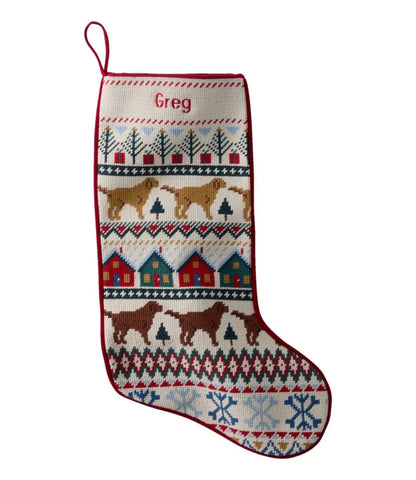 Needlepoint Fair Isle Stocking