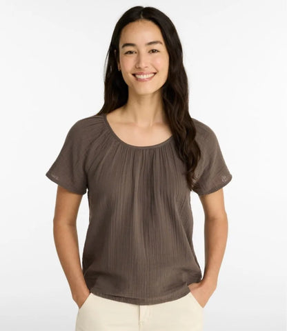 Women's Cloud Gauze Shirt, Short-Sleeve Scoopneck