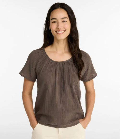 Women's Cloud Gauze Shirt, Short-Sleeve Scoopneck